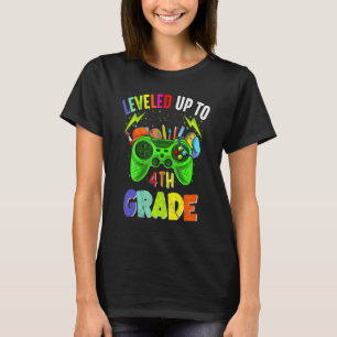 Levelled Up To 4th Grade Gamer Back To School Firs T-Shirt