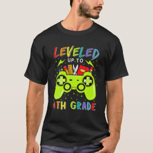 Levelled Up To 4Th Grade Gamer Back To School Firs T-Shirt