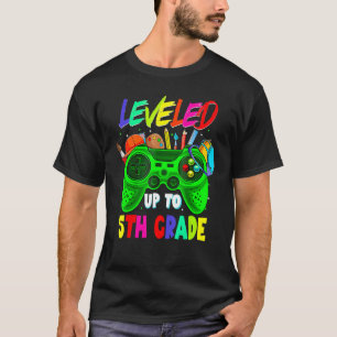 Levelled Up To 5th Grade Gamer Back To School Fift T-Shirt