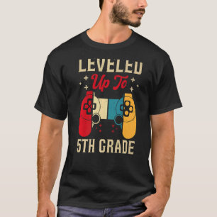 Levelled Up To 5th Grade Gamer Back To School Firs T-Shirt
