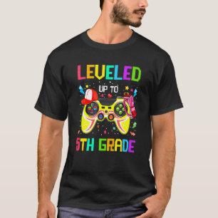 Levelled Up To 5th Grade Gamer Back To School Firs T-Shirt
