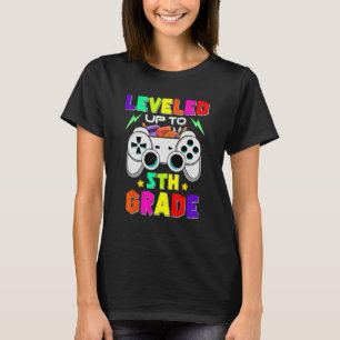 Levelled Up To 5th Grade Gamer Back To School Firs T-Shirt