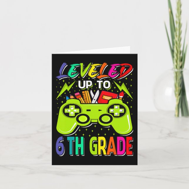 Levelled Up To 6th Grade Gamer Back To School Firs Card (Front)