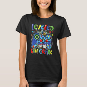 Levelled Up To 6th Grade Video Gamer Kids Boys Bac T-Shirt
