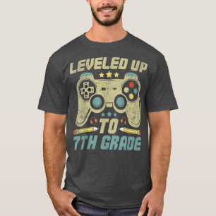 Levelled Up to 7th Grade Back to School Boy Video  T-Shirt