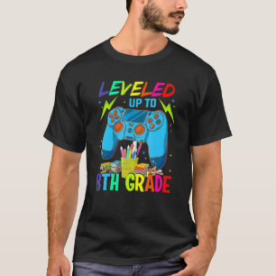 Levelled Up To 8th Grade Gamer Back To School Firs T-Shirt