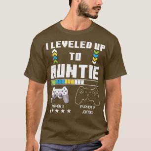Levelled Up To Auntie Video Game Player Pregnancy  T-Shirt