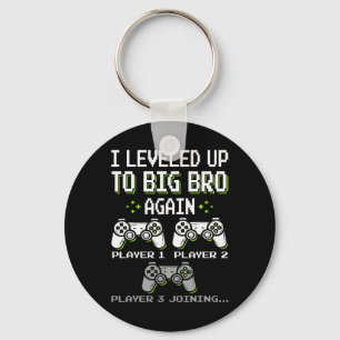 Levelled Up To Big Bro Again Brother Gamer Funny V Key Ring