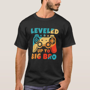 Levelled up to Big Bro New Brother Funny Gamer T-Shirt