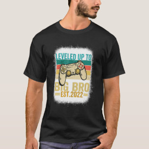 Levelled Up To Big Brother Est 2022 Retro Vintage T-Shirt