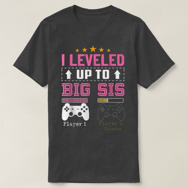 Levelled Up To Big Sister 2023 Cute Im Going To Be T-Shirt (Design Front)