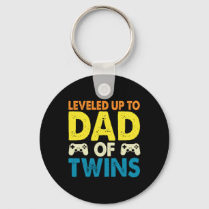 Levelled Up To Dad Of Twins Fathers Day  Key Ring