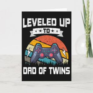 Levelled Up To Dad Of Twins Video Gamer Gaming Card