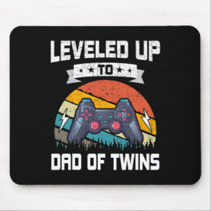Levelled Up To Dad Of Twins Video Gamer Gaming Mouse Pad