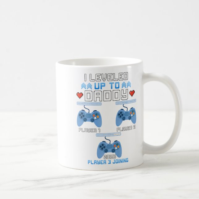 Levelled Up To Daddy Again Funny Gamer Dad Est 202 Coffee Mug (Right)
