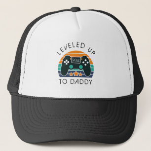 Levelled Up To Daddy First Father's Day Gamer Trucker Hat