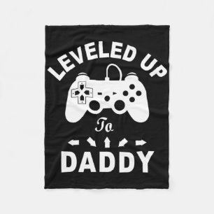Levelled Up To Daddy Video Game Dad  Fleece Blanket