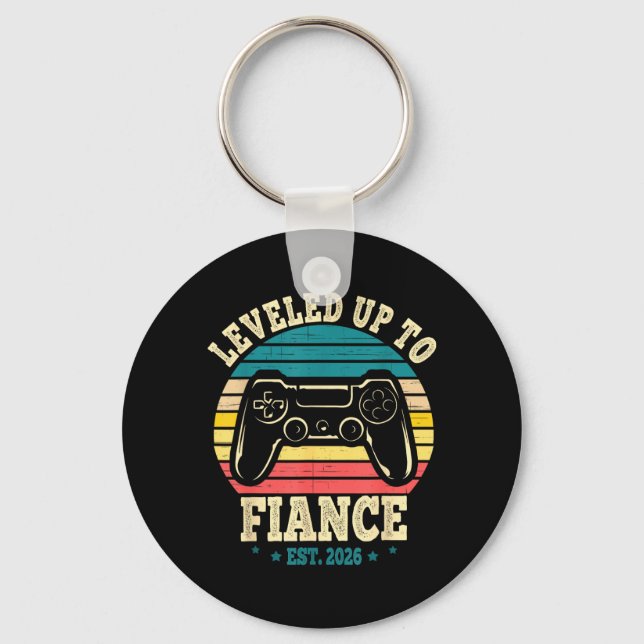 Levelled Up To Fiance 2026 Future Husband Newly Key Ring (Front)