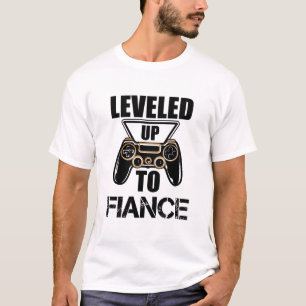 Levelled Up To Fiance Vintage Gaming Fiance T-Shir T-Shirt