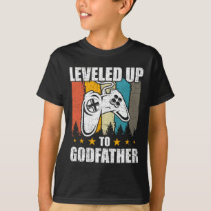 Levelled Up To Godfather Video Gamer Gaming 2 T-Shirt