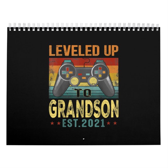 Levelled Up To Grandson 2021 Video Gamer Calendar (Cover)