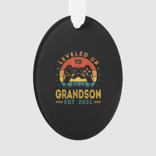 Levelled Up To Grandson Est 2021 Video Gamer Ornament