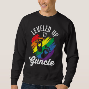 Levelled Up To Guncle Rainbow Proud Gay Uncle Lgbt Sweatshirt