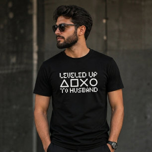 Levelled Up to Husband Gamer Wedding  T-Shirt