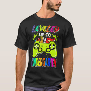 Levelled Up To Kindergarten Gamer Back To School F T-Shirt