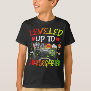 Levelled Up To Kindergarten Gamer Back To School  T-Shirt