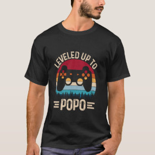 Levelled Up To Popo Video Game Gifts For Father's  T-Shirt
