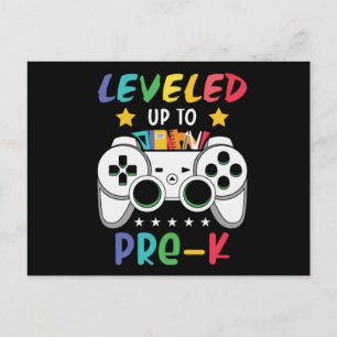 Levelled Up To Pre-K Back to School Video Gamer Postcard