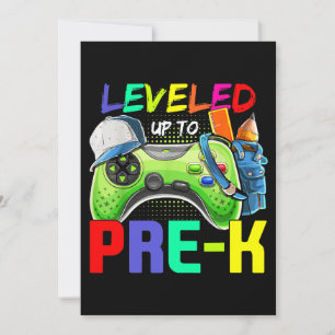 Levelled Up To PreK Gamer Back To School First Day Invitation