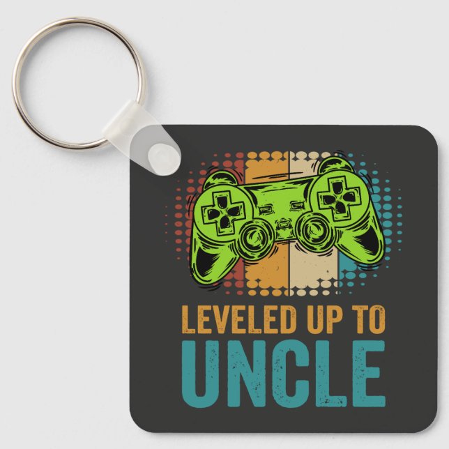 Levelled Up To Uncle 2024 Key Ring (Front)