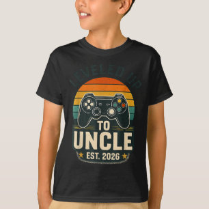 Levelled up to uncle 2026 gamer gaming pregnancy T-Shirt