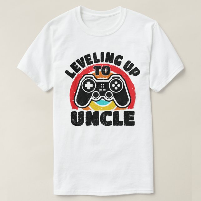 Levelled Up To Uncle Gamer Gaming Future Uncle  T-Shirt (Design Front)