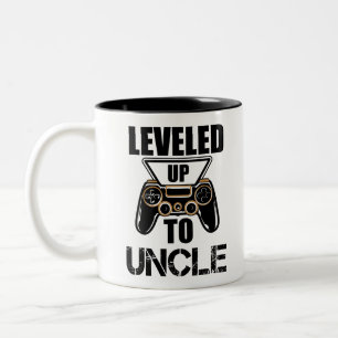 Levelled Up To Uncle New Uncle T-Shirt New Uncle Two-Tone Coffee Mug