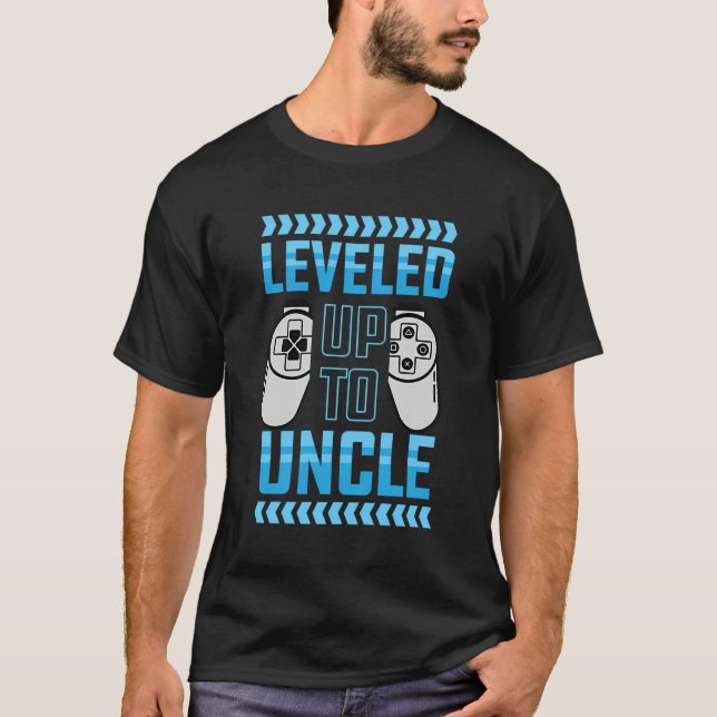 Levelled Up To Uncle Video Game Gamer Uncle T-Shirt (Front)