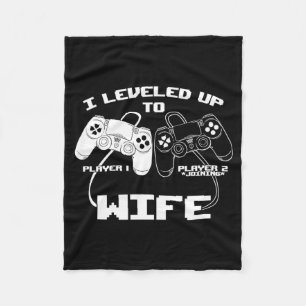 Levelled Up To Wife Gaming Baby Gender Announcemen Fleece Blanket