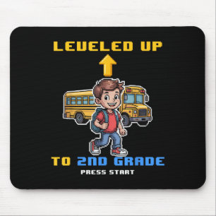 Levelling Up 2nd Grade Back To School Funny Gamer  Mouse Pad