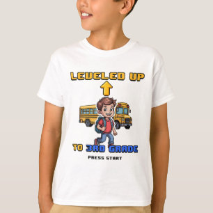 Levelling Up 3rd Grade Ck To School Funny Gamer Bo T-Shirt