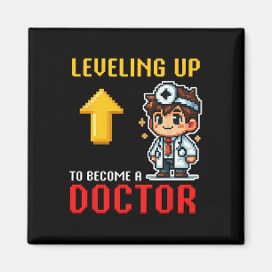Levelling Up Doctor Ck To School Funny Gamer Boys  Magnet