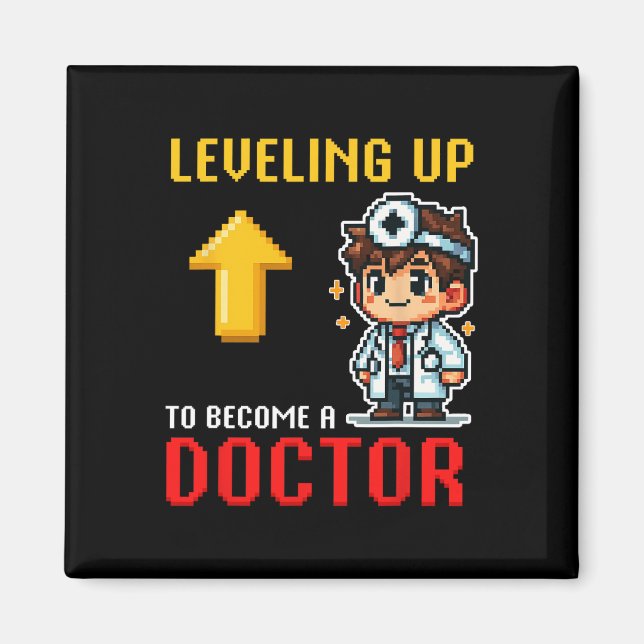 Levelling Up Doctor Ck To School Funny Gamer Boys  Magnet (Front)