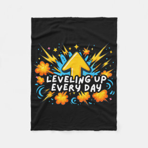 Levelling Up Every Day Ck To School Shirt Gamer Bo Fleece Blanket