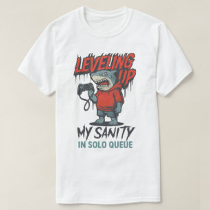 Levelling Up My Sanity Shark Gamer T-Shirt