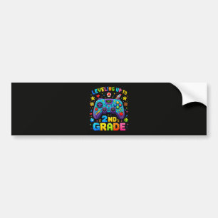 Levelling Up to 2nd Grade Back to School Gamer Bumper Sticker