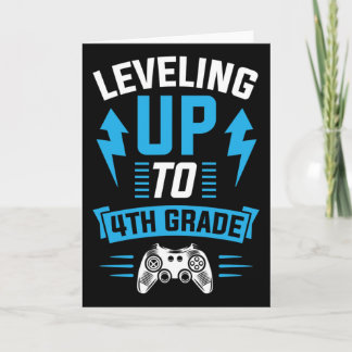 Levelling Up To 4th Grade Fourth Gamer Birthday Pa Card