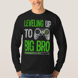 Levelling Up To Big Bro Gamer Baby Announcement Si T-Shirt