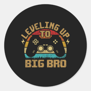 Levelling Up To Big Bro Vintage Gamer Future Broth Classic Round Sticker