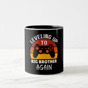 levelling up to big brother again - big bro gift Two-Tone coffee mug